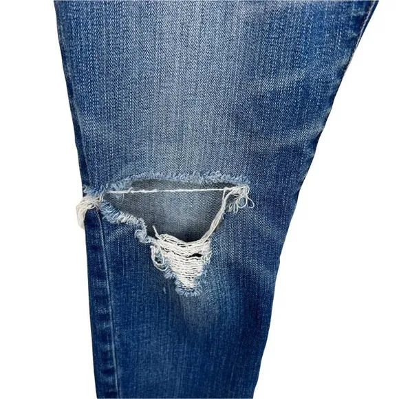 Madewell 9&quot; High Riser Skinny Skinny Crop Jeans Sz 27 Distressed Raw Hem G1421