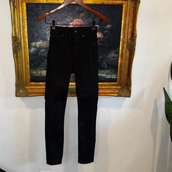 Madewell Curvy High Rise Skinny Black High Waist Jeans Size 23 Like New