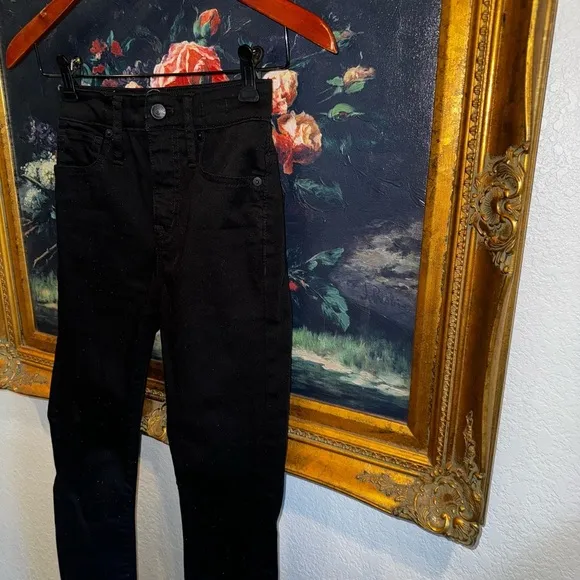 Madewell Curvy High Rise Skinny Black High Waist Jeans Size 23 Like New