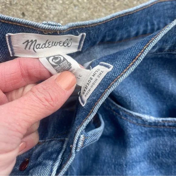 Madewell Distressed Jeans Size 31 - The High-Rise Slim BoyJean