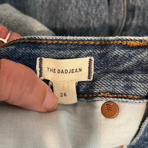 Madewell High Rise Button Fly Dad Jeans Size 26