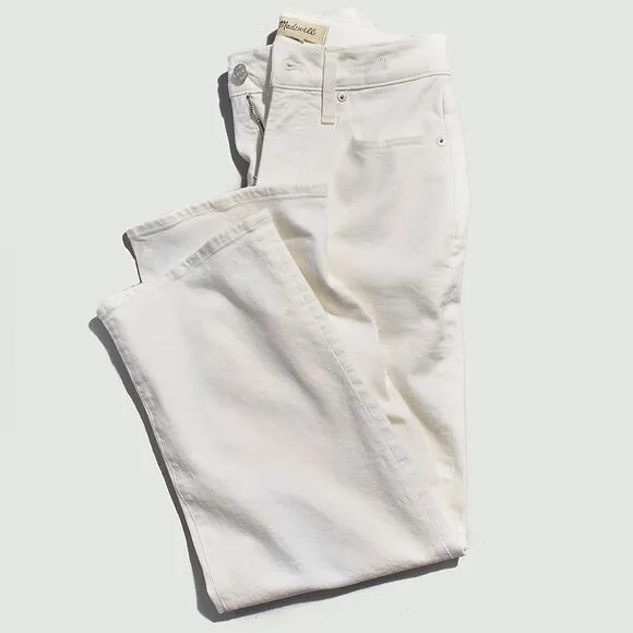 Madewell NWT Petite Perfect Vintage Wide Leg Crop Jeans Size 32P in Tile White