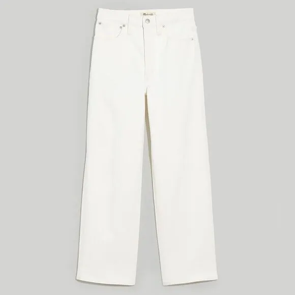 Madewell NWT Petite Perfect Vintage Wide Leg Crop Jeans Size 32P in Tile White