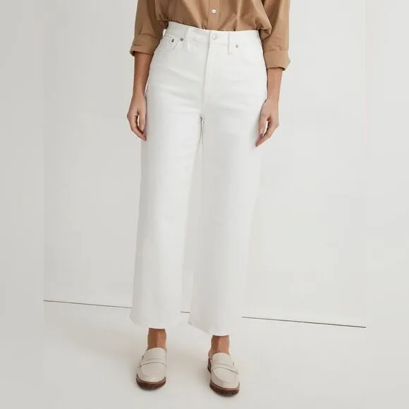 Madewell NWT Petite Perfect Vintage Wide Leg Crop Jeans Size 33P High Rise