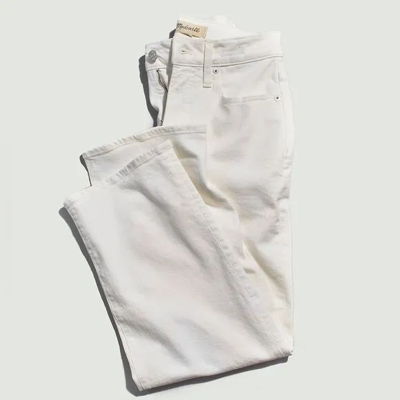 Madewell NWT Tall Perfect Vintage Wide Leg Crop Jeans Size 30T in Tile White