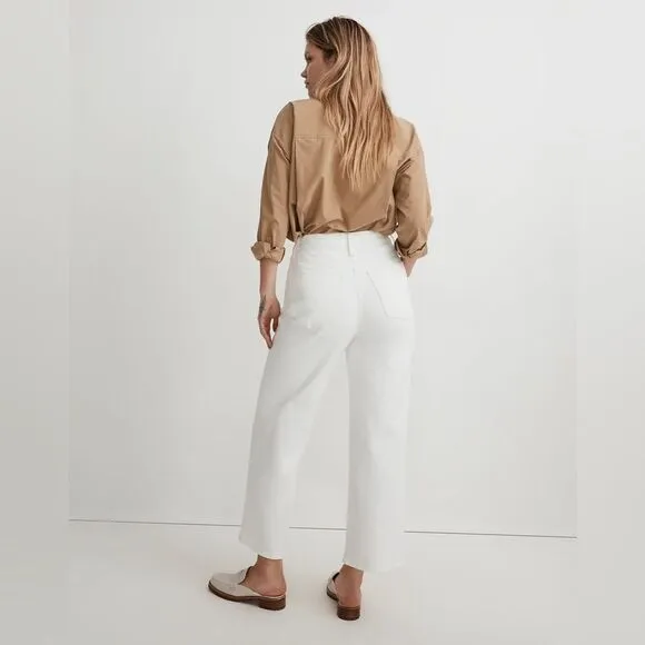 Madewell NWT Tall Perfect Vintage Wide Leg Crop Jeans Size 30T in Tile White