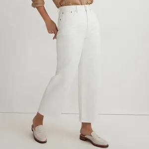 Madewell NWT Tall Perfect Vintage Wide Leg Crop Jeans Size 30T in Tile White