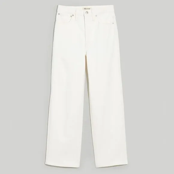 Madewell NWT Tall Perfect Vintage Wide Leg Crop Jeans Size 30T in Tile White