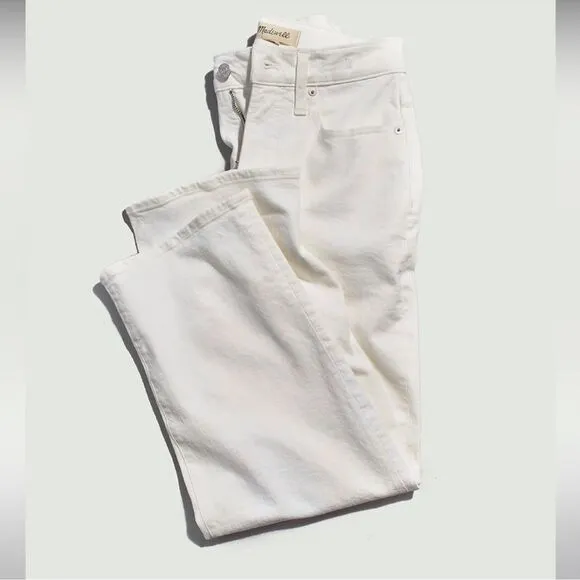 Madewell NWT Tall Perfect Vintage Wide-Leg Crop Jeans Size 31T High Rise White