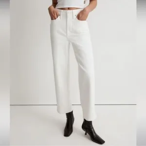 Madewell NWT Tall Perfect Vintage Wide-Leg Crop Jeans Size 31T High Rise White