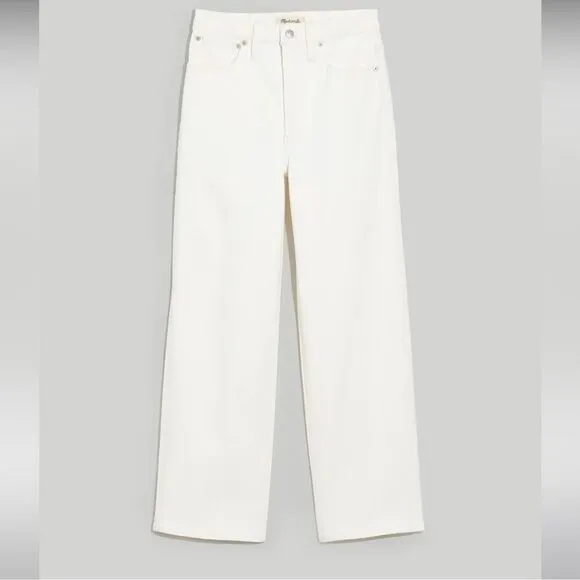 Madewell NWT Tall Perfect Vintage Wide-Leg Crop Jeans Size 31T High Rise White