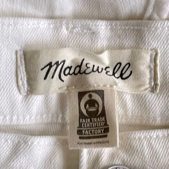 Madewell NWT Tall Perfect Vintage Wide Leg Crop Jeans Size 33T in Tile White