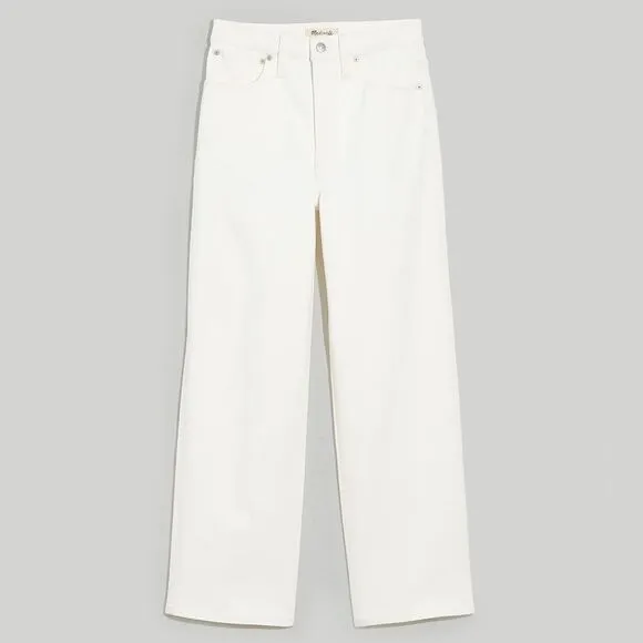 Madewell NWT Tall Perfect Vintage Wide Leg Crop Jeans Size 33T in Tile White