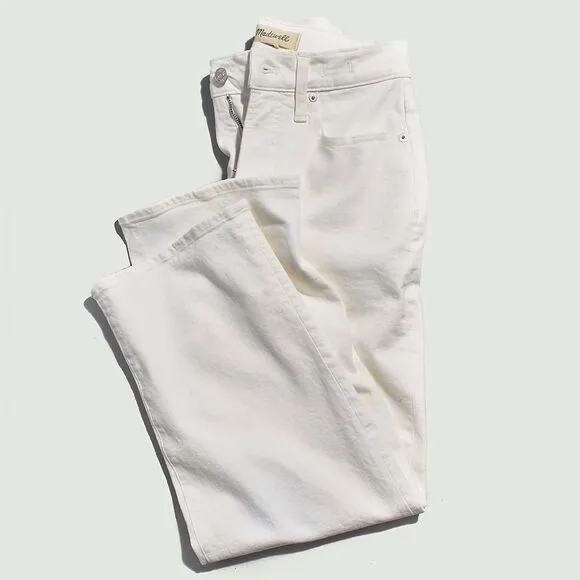 Madewell NWT Tall Perfect Vintage Wide Leg Crop Jeans Size 33T in Tile White