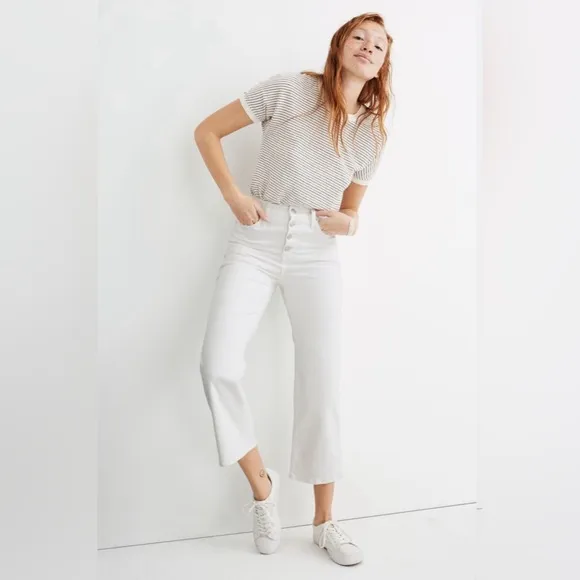 Madewell Slim Wide-Leg Crop Jeans: Button-Front Edition