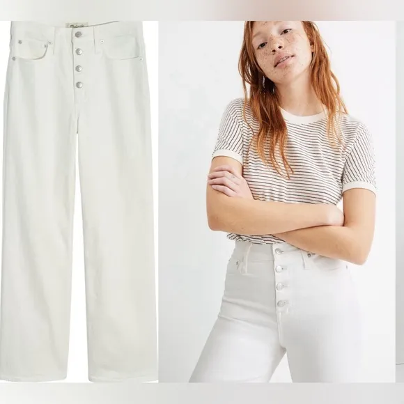 Madewell Slim Wide-Leg Crop Jeans: Button-Front Edition