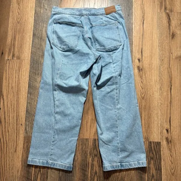 Madewell The Emmett Wide-Leg Crop Jean Welt Pocket Edition Women's Size 31 NWOT!