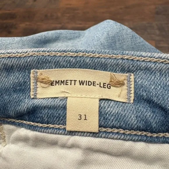 Madewell The Emmett Wide-Leg Crop Jean Welt Pocket Edition Women's Size 31 NWOT!