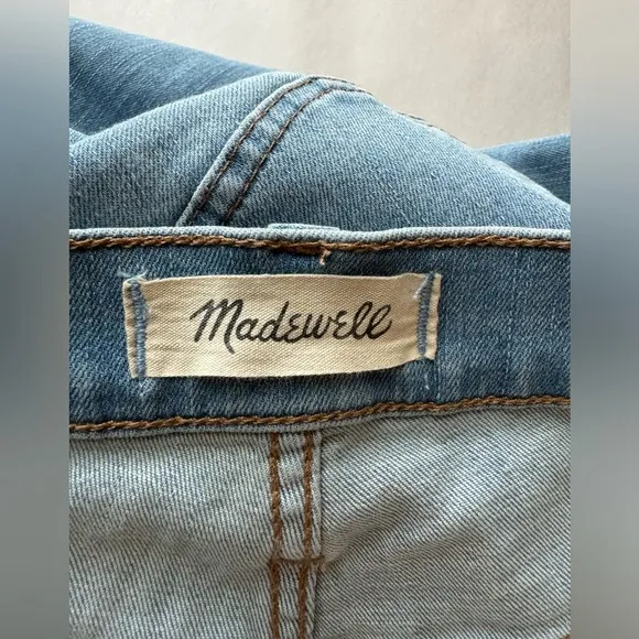 MADEWELL Woman's Light Wash Button Fly High Rise Skinny Jeans, Size 28