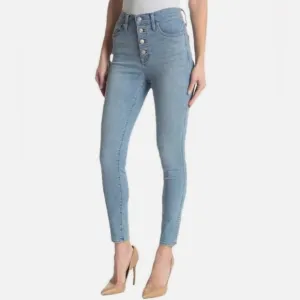 MADEWELL Woman's Light Wash Button Fly High Rise Skinny Jeans, Size 28