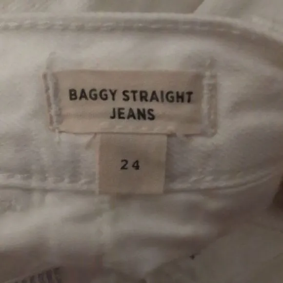 Madewell Baggy Straight Jeans White size 24