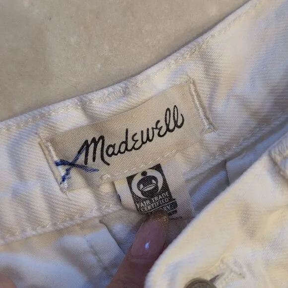 Madewell Baggy Straight Jeans White size 24