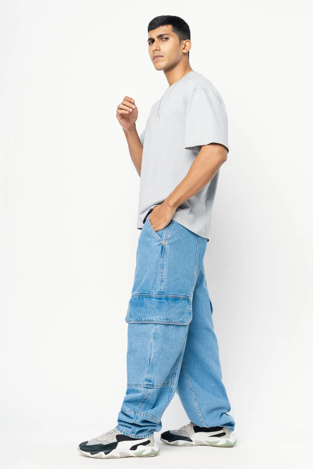 Men's Mid Blue Cargo