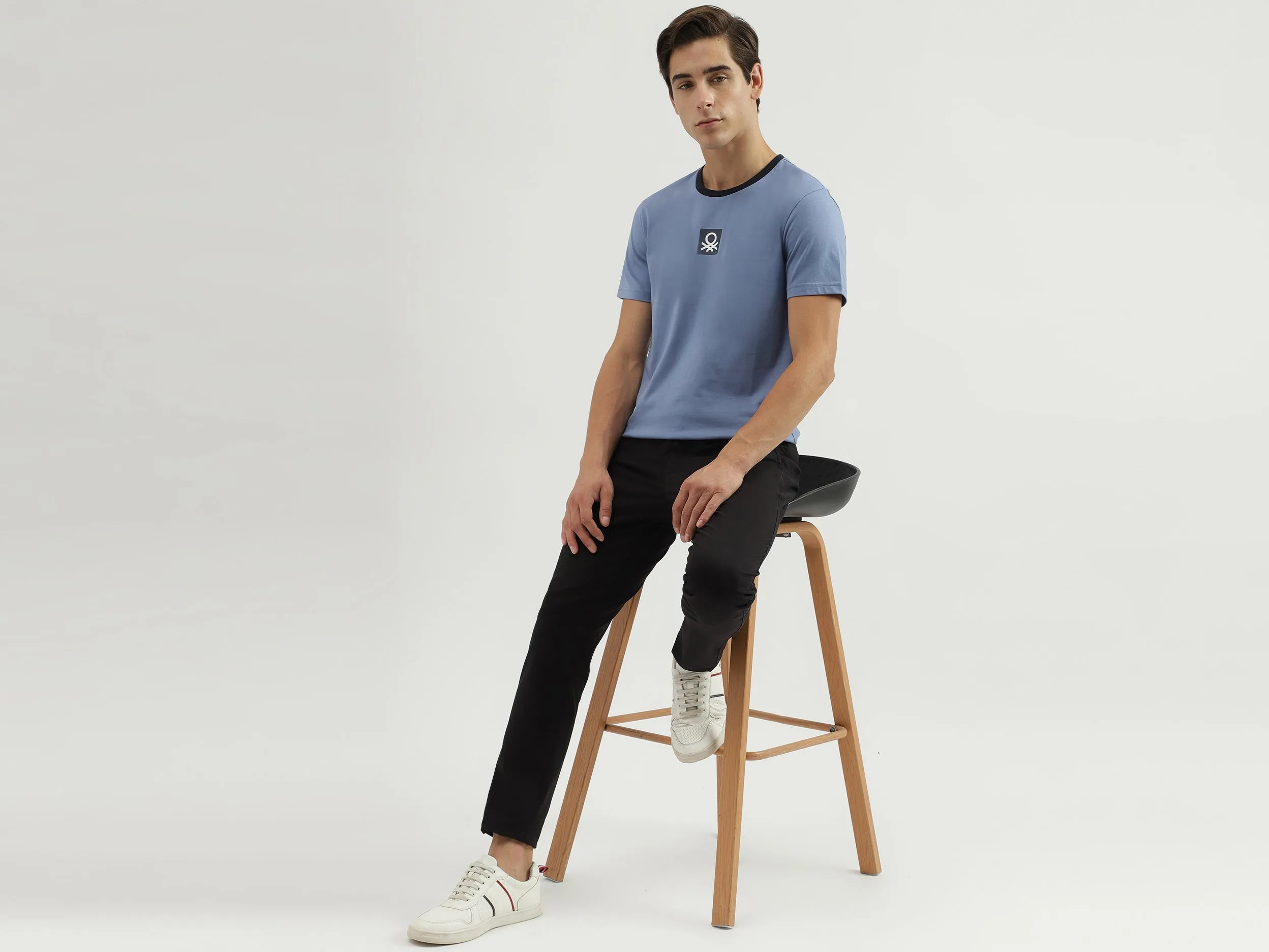 Men's Regular Fit Crew Neck Brand Logo T-Shirt