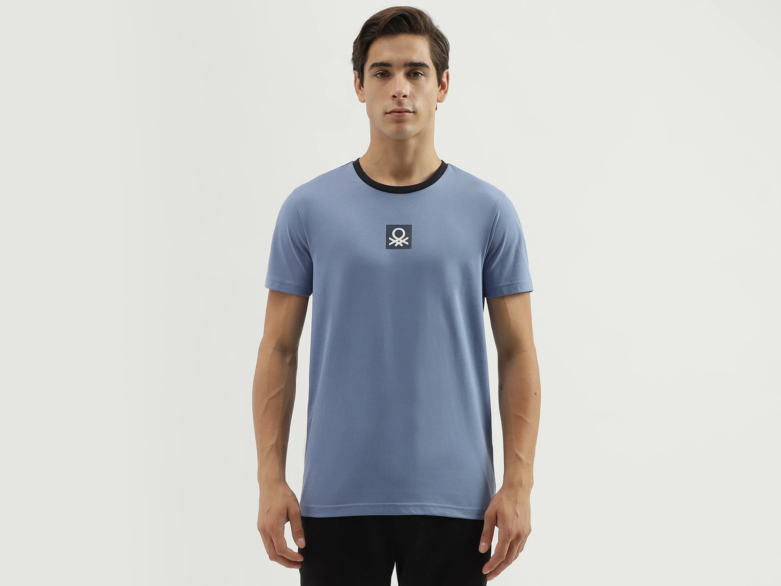 Men's Regular Fit Crew Neck Brand Logo T-Shirt