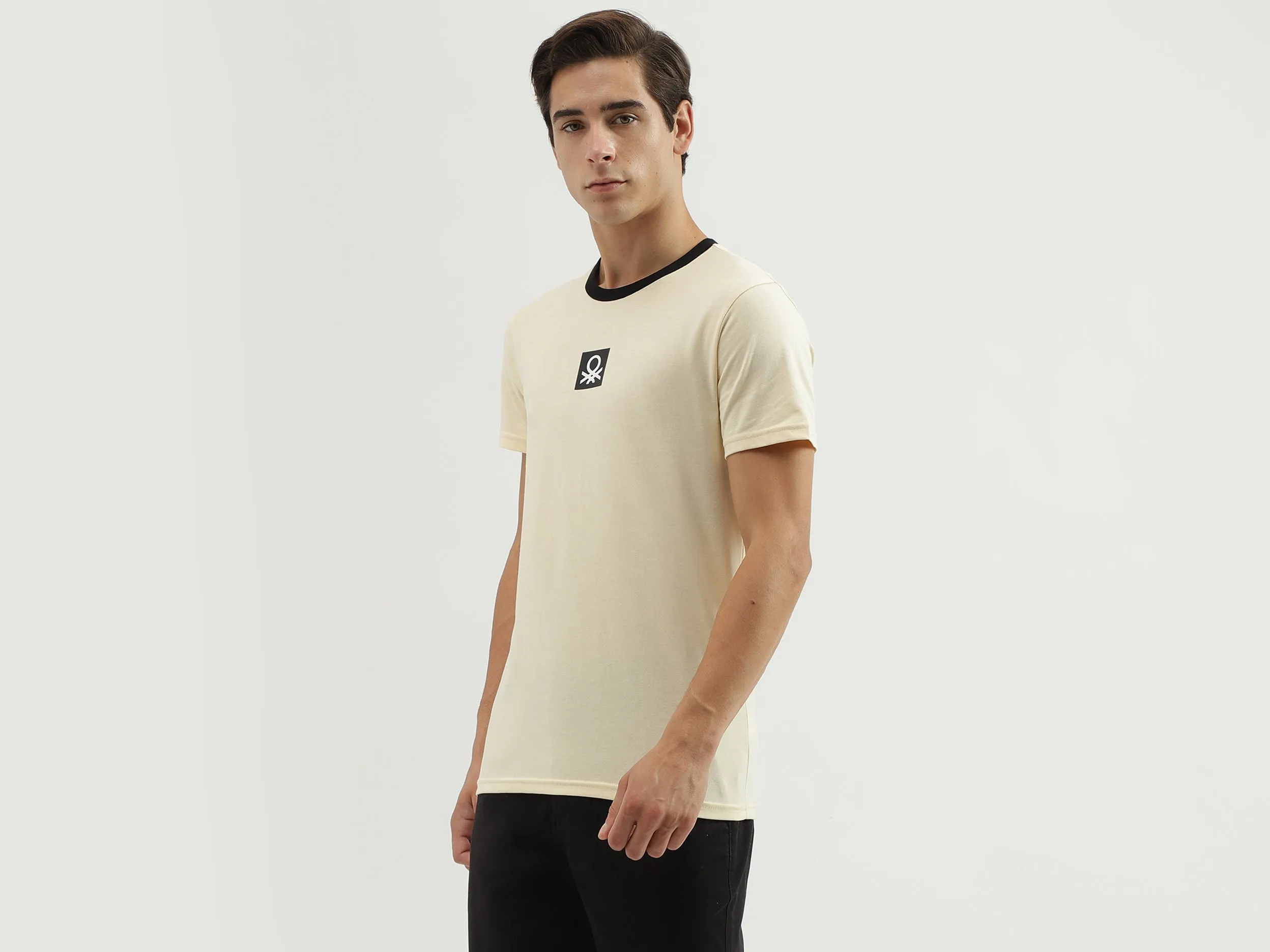 Men's Regular Fit Crew Neck Brand Logo T-Shirt