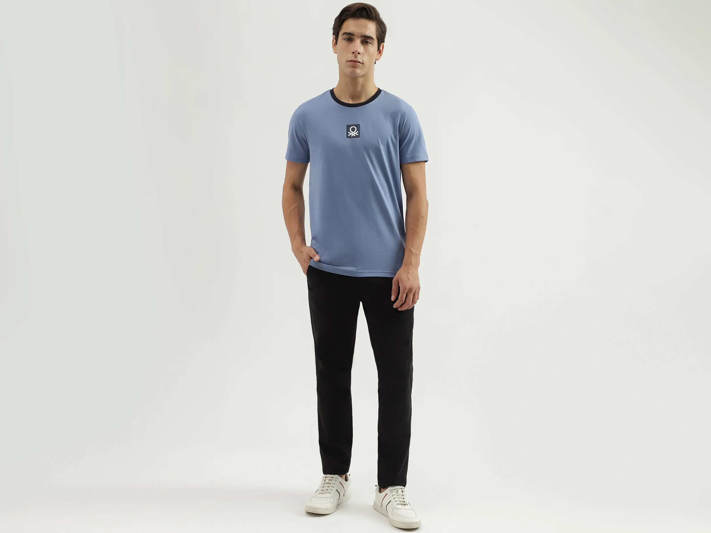 Men's Regular Fit Crew Neck Brand Logo T-Shirt