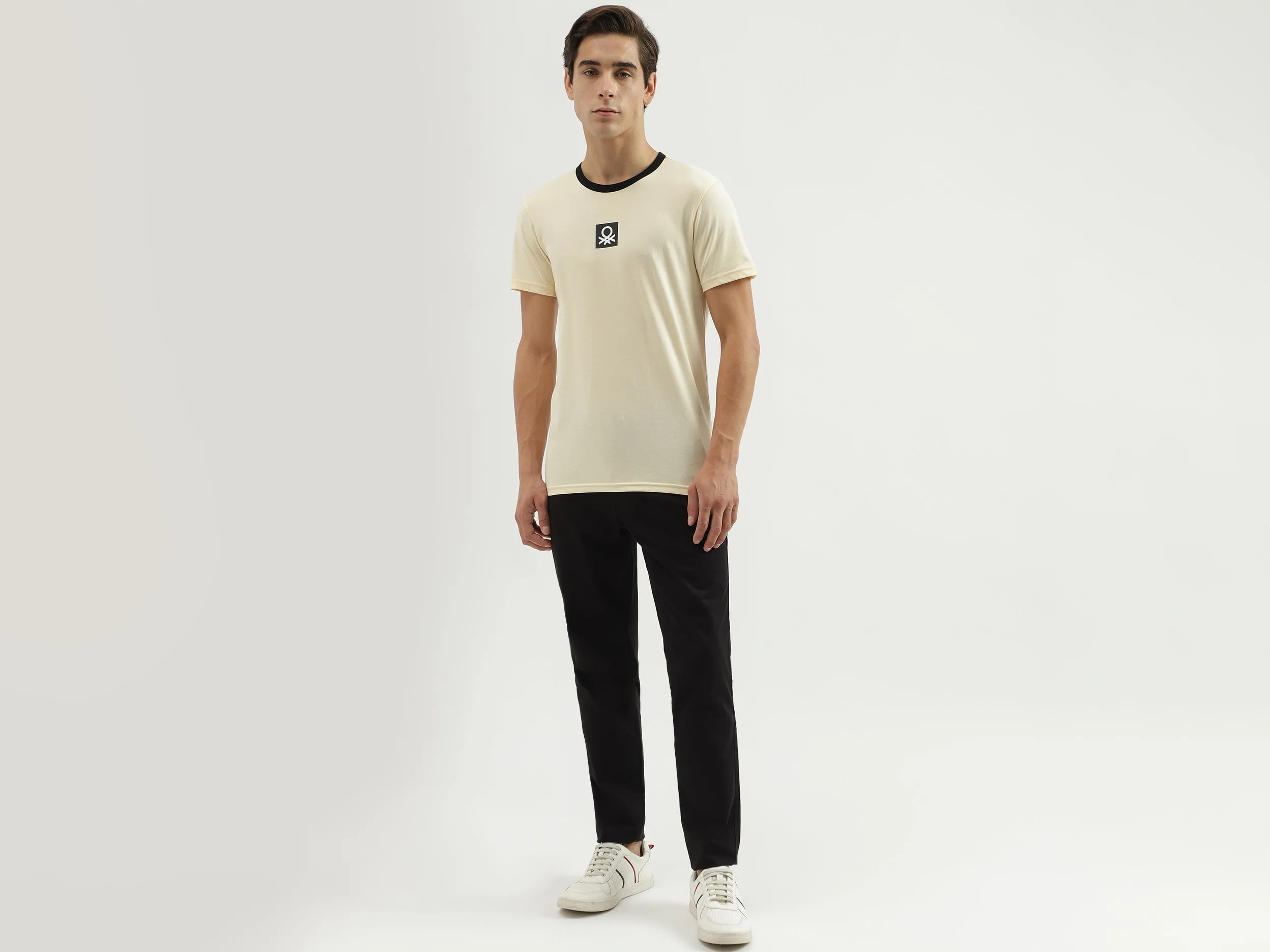 Men's Regular Fit Crew Neck Brand Logo T-Shirt