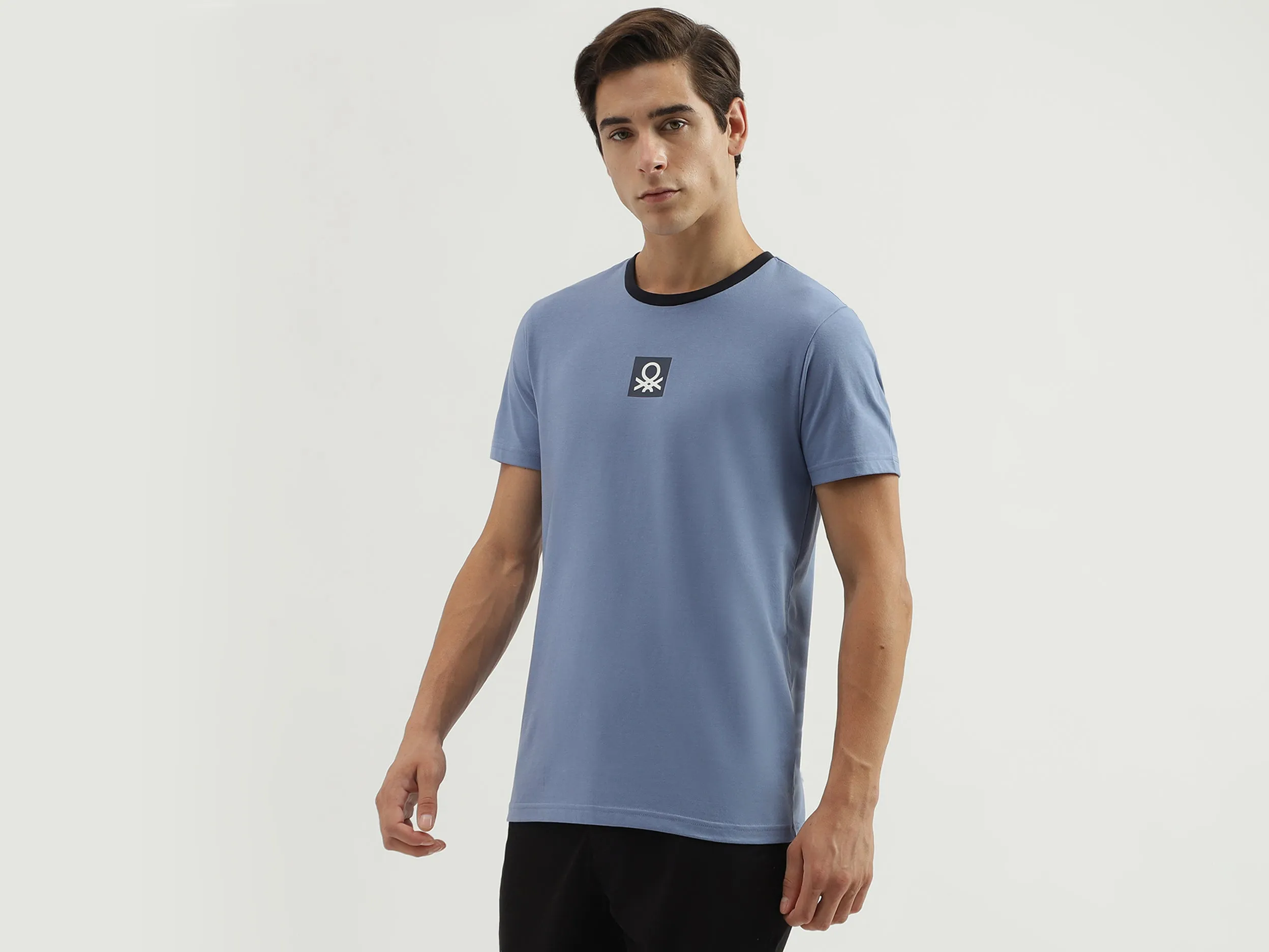 Men's Regular Fit Crew Neck Brand Logo T-Shirt