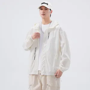Men's Relaxed-Fit Solid Windbreaker for Outdoor Camping