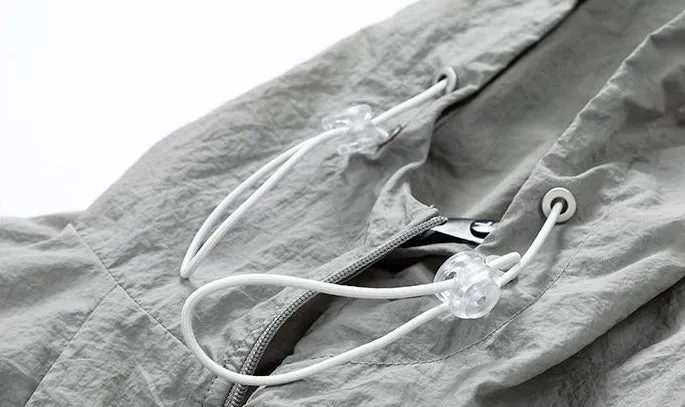 Men's Relaxed-Fit Solid Windbreaker for Outdoor Camping