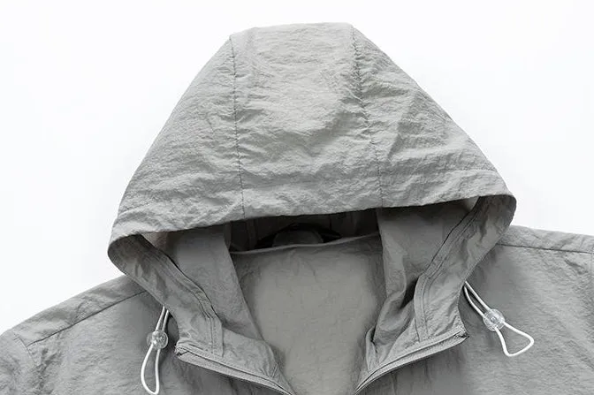 Men's Relaxed-Fit Solid Windbreaker for Outdoor Camping