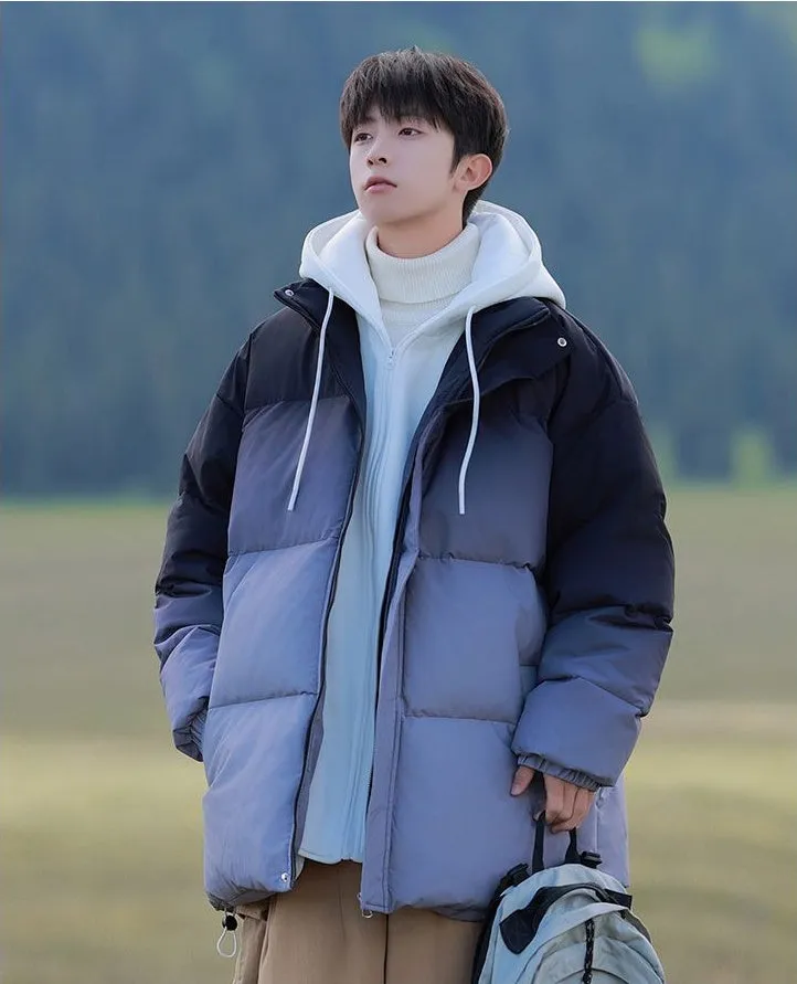 Men's Thickened Quilted Puffer Jacket Easy-to-clean and Windproof