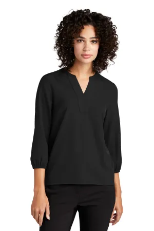 Mercer Mettle Women's Stretch Crepe 3/4-Sleeve Blouse MM2011 Deep Black