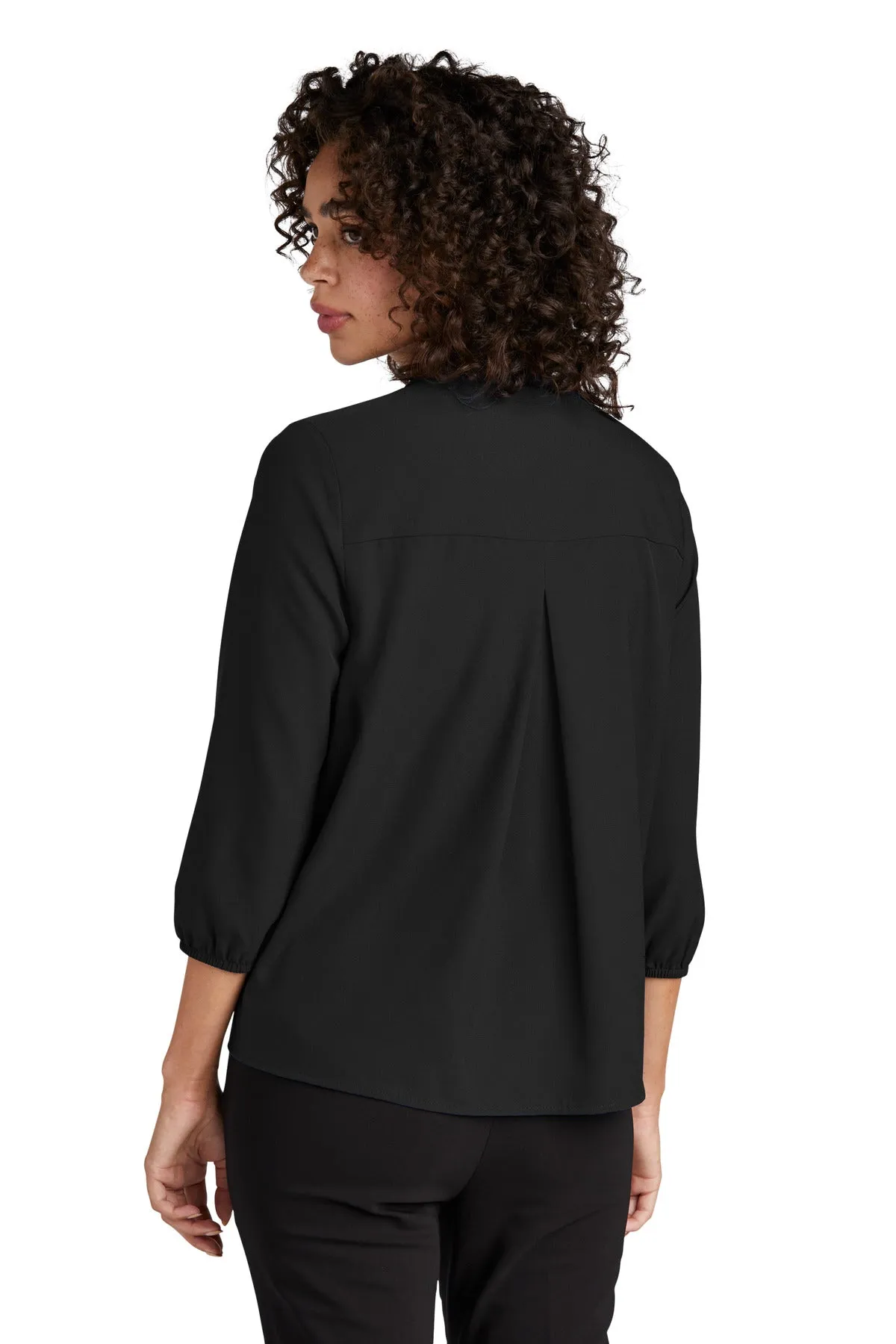 Mercer Mettle Women's Stretch Crepe 3/4-Sleeve Blouse MM2011 Deep Black