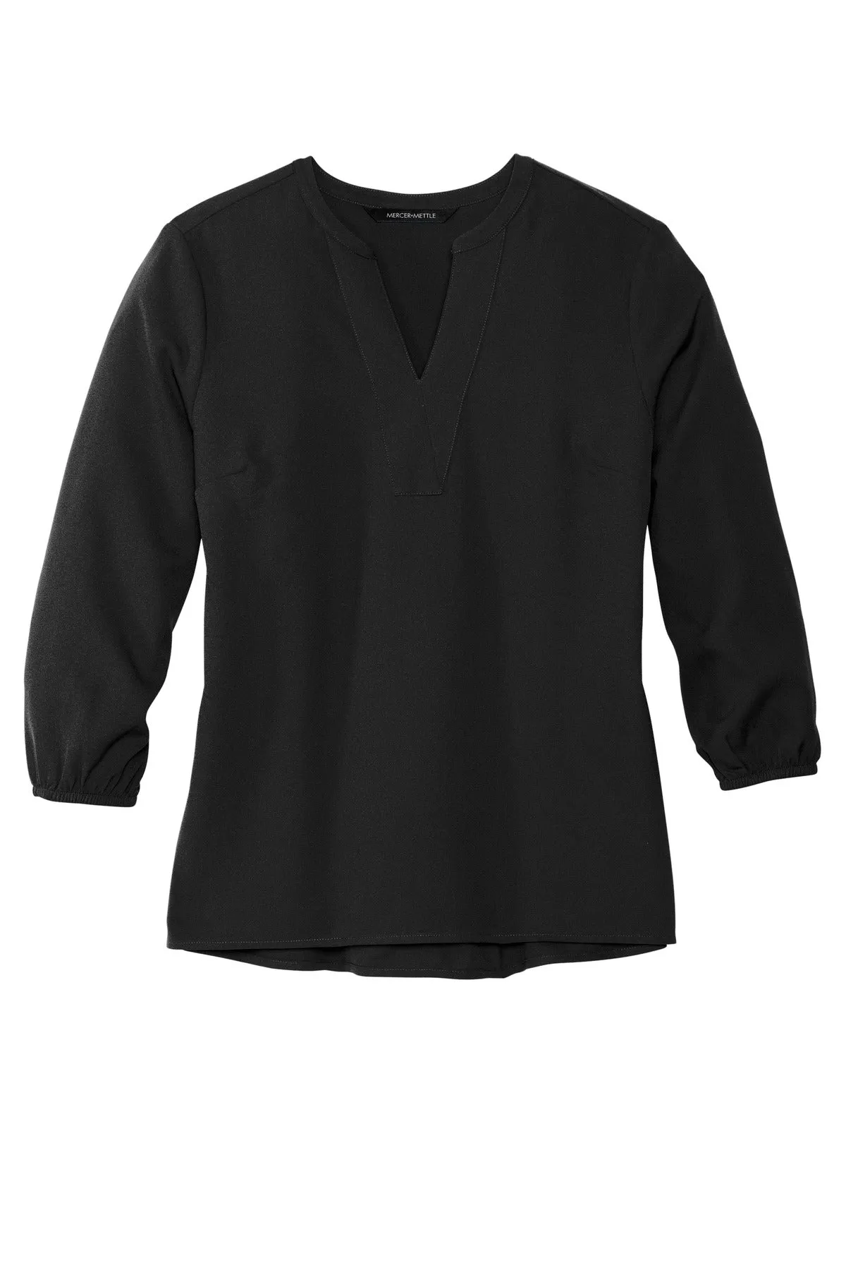 Mercer Mettle Women's Stretch Crepe 3/4-Sleeve Blouse MM2011 Deep Black