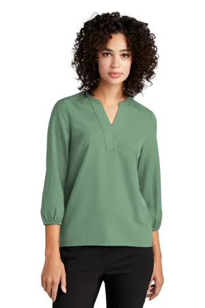 Mercer Mettle Women's Stretch Crepe 3/4-Sleeve Blouse MM2011 Sage