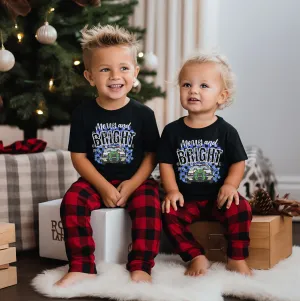 Merry   Bright Checkered POLICE © Youth Tee