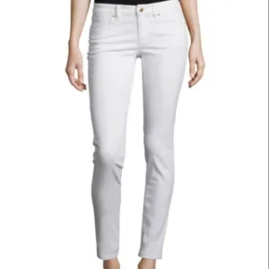Michael Kors Izzy Slim Fit White Denim Jeans Skinny Mid Rise Pants Size 12 new