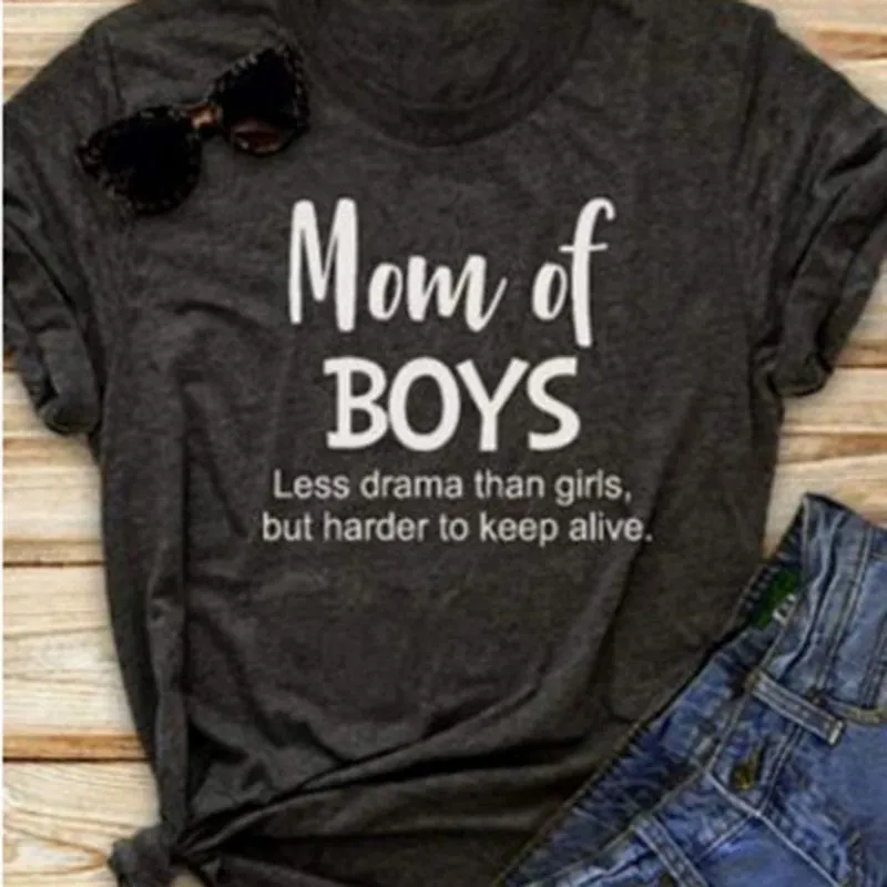 MOM OF BOYS Funny T shirts