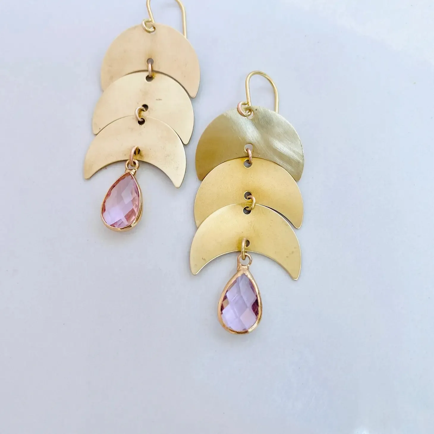 Moon Earrings {dusty rose}