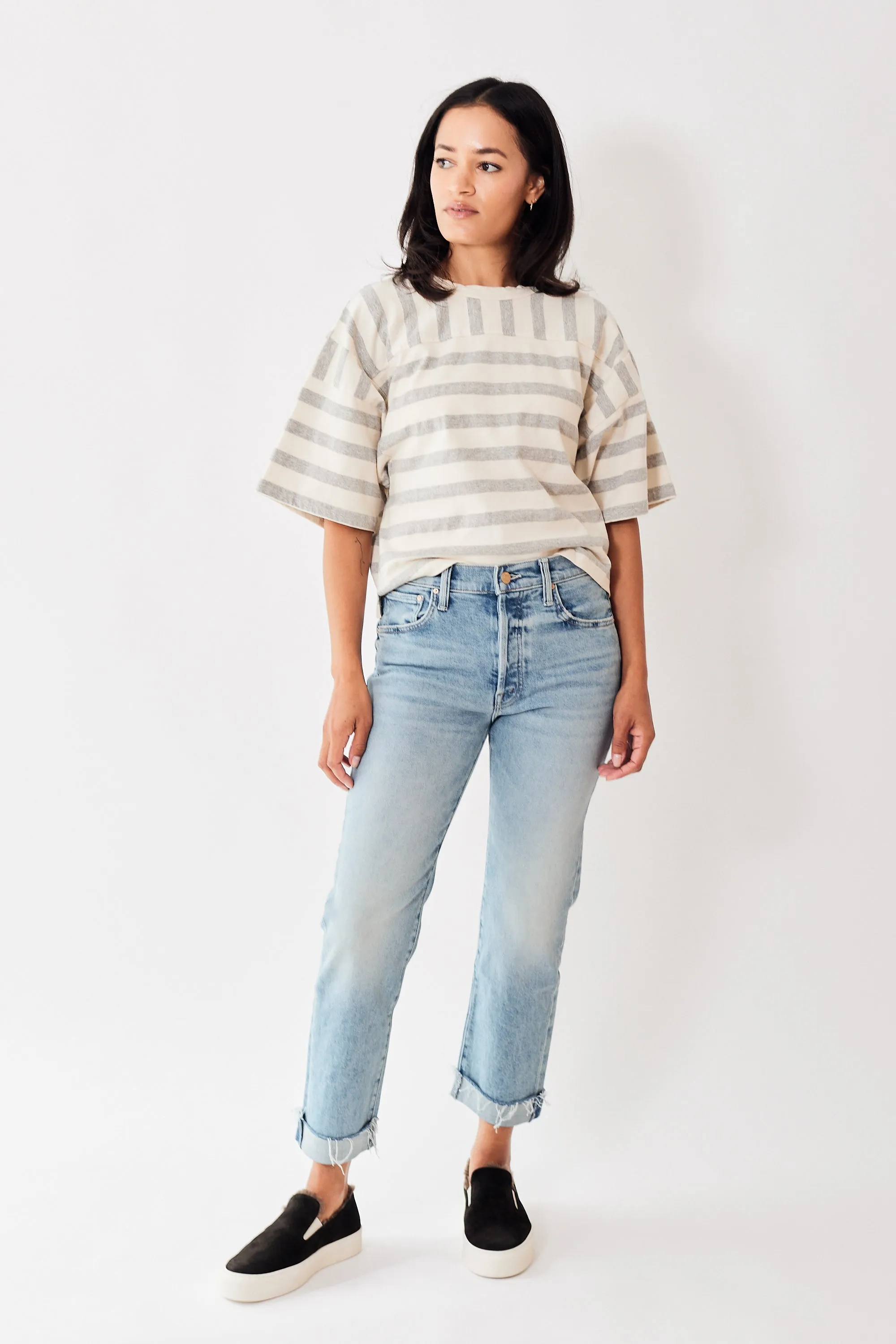 Mother Denim The Scrapper Cuff Ankle Fray