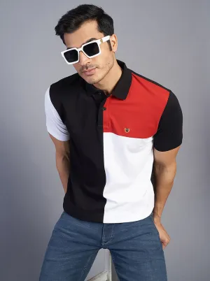 Multicolor Solid Slim Fit Polo T-Shirt | JadeBlue