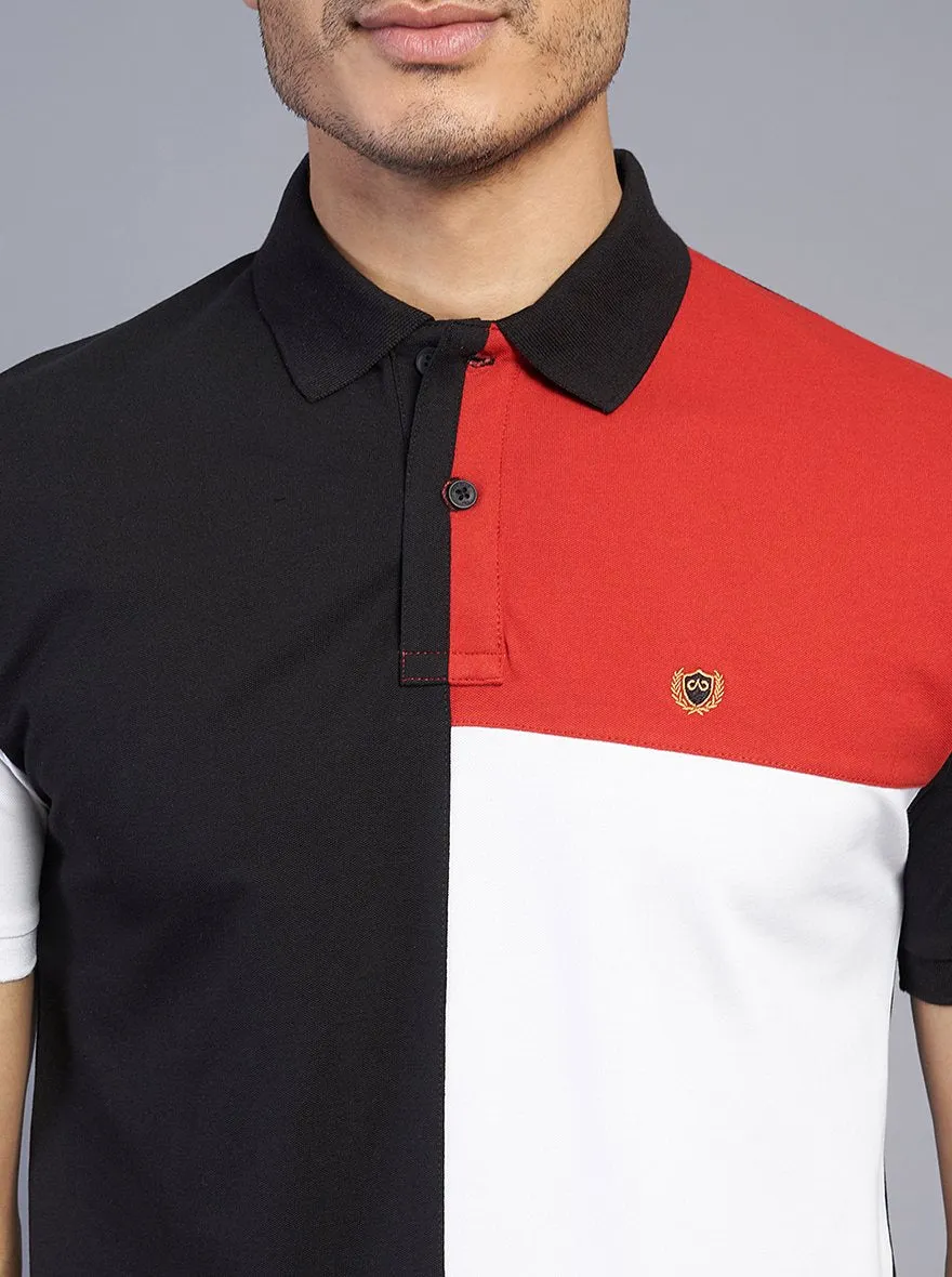 Multicolor Solid Slim Fit Polo T-Shirt | JadeBlue