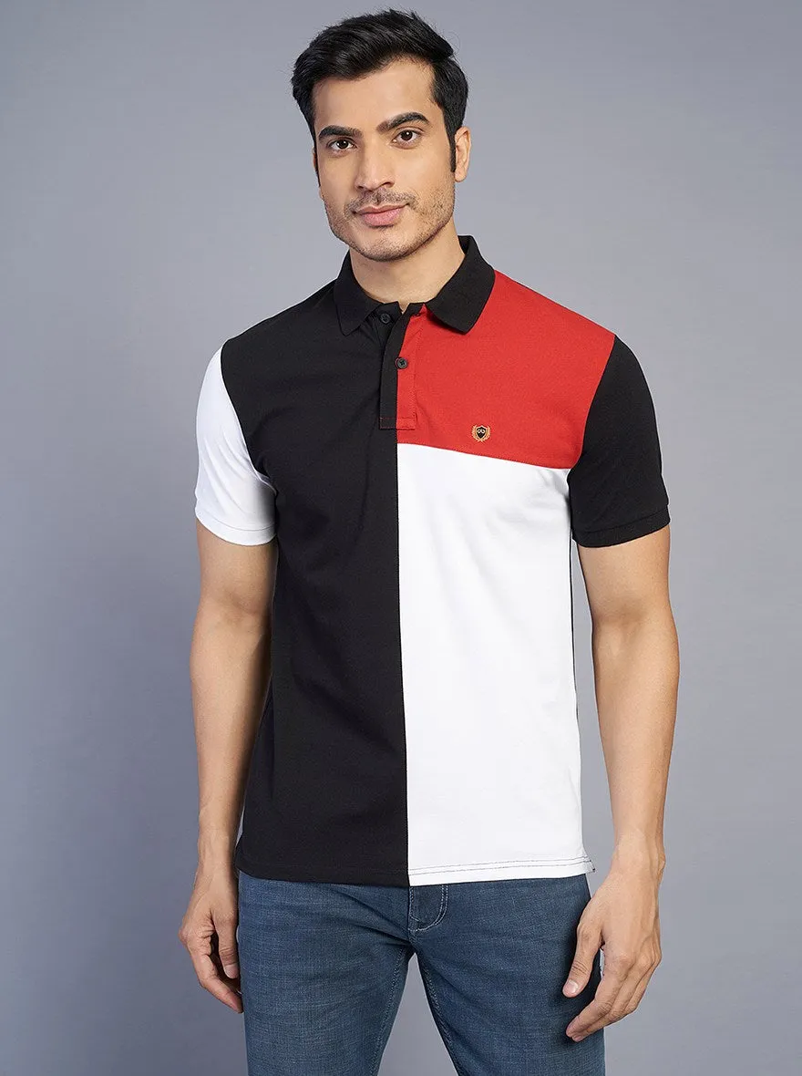 Multicolor Solid Slim Fit Polo T-Shirt | JadeBlue