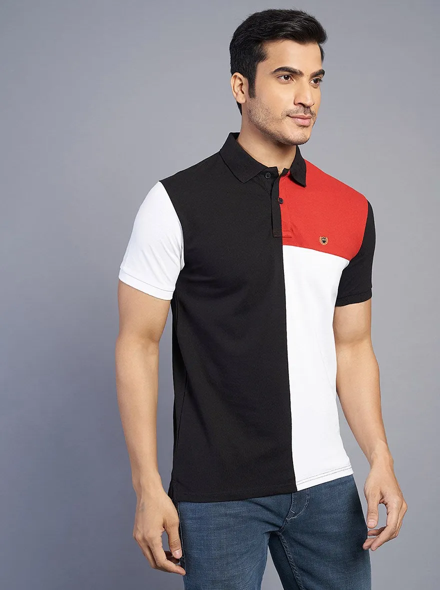 Multicolor Solid Slim Fit Polo T-Shirt | JadeBlue